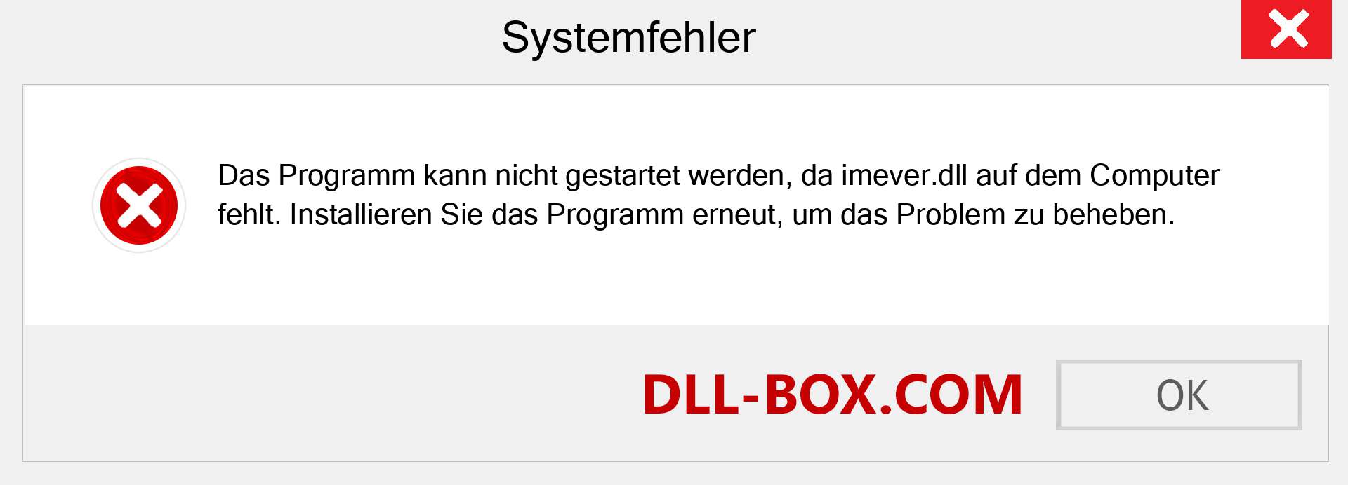 imever.dll-Datei fehlt?. Download für Windows 7, 8, 10 - Fix imever dll Missing Error unter Windows, Fotos, Bildern